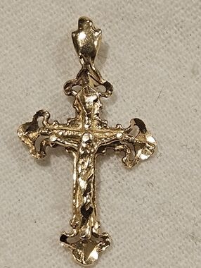 Vintage 14k Gold Nugget Crucifx-Hallmarked (UnoAerro/Birmingham) Pendant